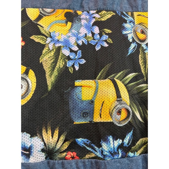 Despicable Me Minion Made Mens Tank Top Blue Floral Print Medium - Picture 3 of 6